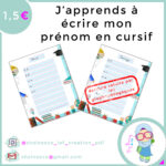 j'apprends a ecrire mon prenom en cursif