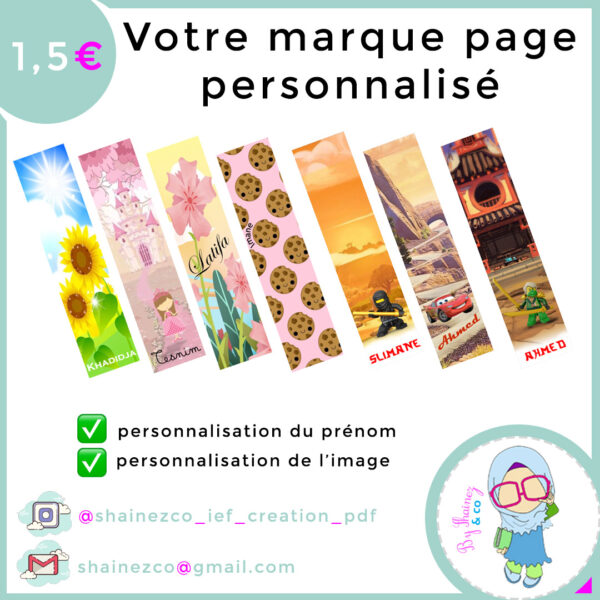 marque page personnalisé